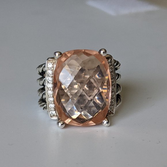 David Yurman Wheaton Morganite & Diamond Ring - Picture 5 of 14